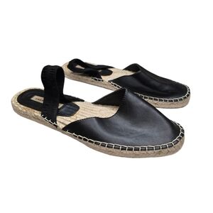 Zara Basic Black Sling Back Espadrilles 38